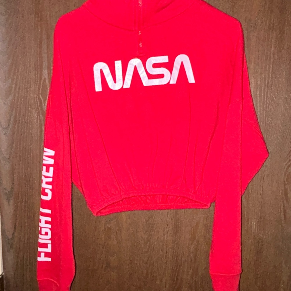 Red NASA crop top for teen girls